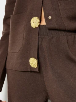 Apricot Damen Strickhose in braun - Länge: lang