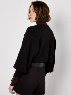 Apricot Damen Strickjacke in schwarz - Ärmel: langarm