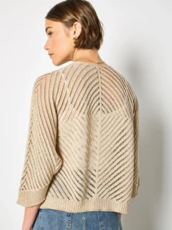 Apricot Damen Strickjacke in gold - Ärmel: langarm
