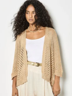 Apricot Damen Strickjacke in gold - Ärmel: langarm