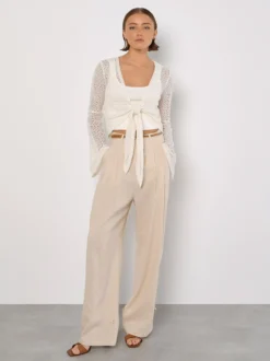 Apricot Damen Strickjacke in weiß - Ärmel: langarm