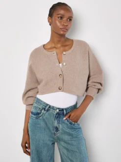 Apricot Damen Strickjacke in braun - Ärmel: langarm