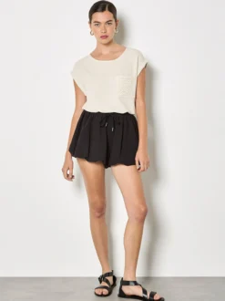 Apricot Damen Top in sand beige - Ausschnitt: Rundhals