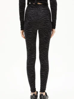 ARMEDANGELS Damen Leggings - Faribaa Zebraraa in schwarz anthrazit
