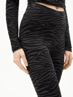 ARMEDANGELS Damen Leggings - Faribaa Zebraraa in schwarz anthrazit