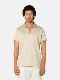 Benvenuto Herren Polo - AURON in beige - Ärmel: kurzarm