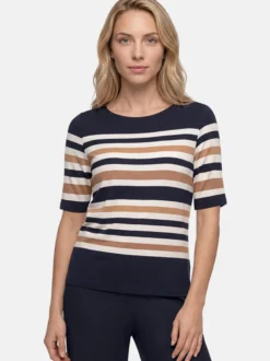 Betty Barclay Damen Basic Shirt in marine mehrfarbig