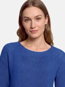 Betty Barclay Damen Basic-Strickpullover in blau