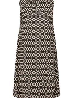 Betty Barclay Damen Leinenkleid in beige schwarz