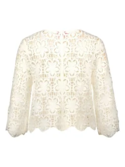 Betty Barclay Damen Lochstrick-Pullover in weiß