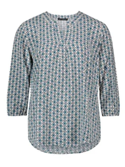 Betty Barclay Damen Schlupfbluse in petrol mehrfarbig
