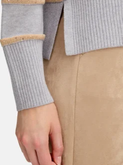 Betty Barclay Damen Strickpullover in hellgrau braun