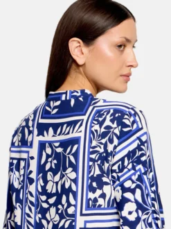 Betty Barclay Damen Stufenkleid in blau weiß