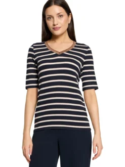 Betty Barclay Damen T-Shirt in marine ecru