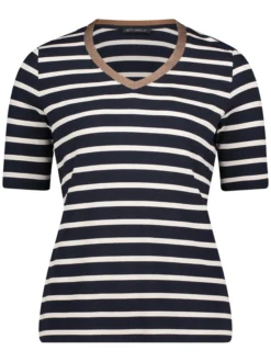 Betty Barclay Damen T-Shirt in marine ecru