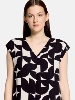 Betty & Co Damen Casual-Kleid in schwarz beige