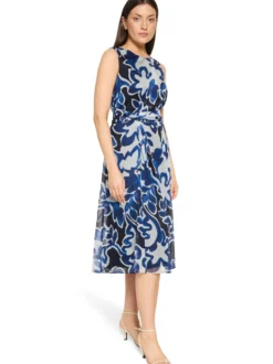 Betty & Co Damen Sommerkleid in indigo weiß