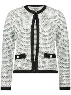 Betty & Co Damen Strickjacke in ecru mehrfarbig