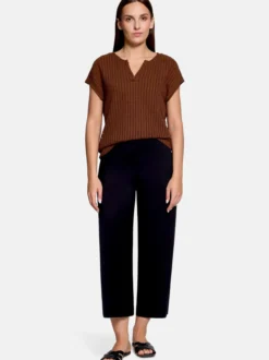 Betty & Co Damen Strickshirt in beige braun