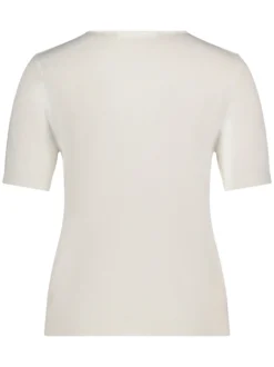 Betty & Co Damen Strickshirt in ecru - Ärmel: kurzarm