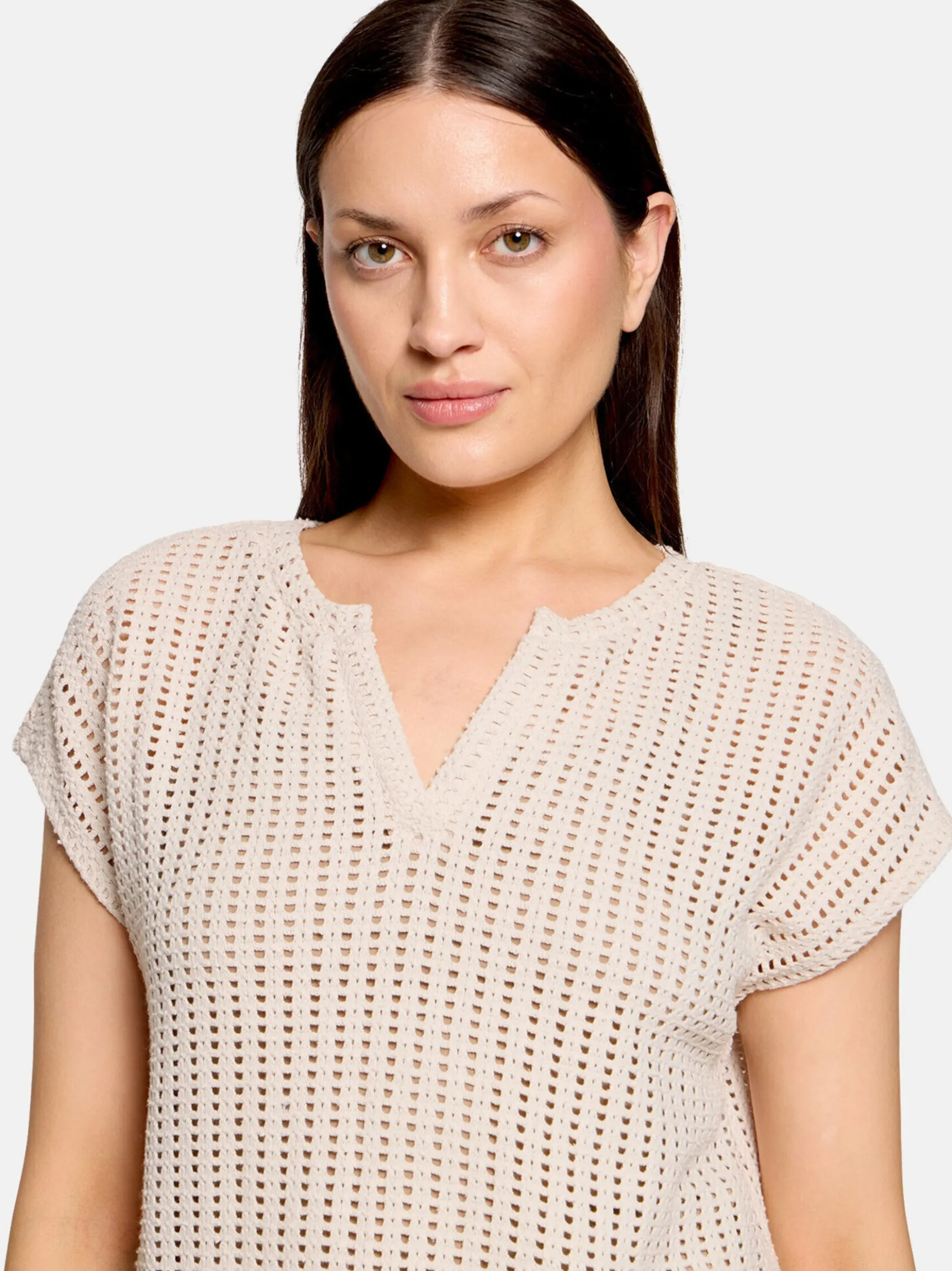 Betty & Co Damen Strickshirt in beige