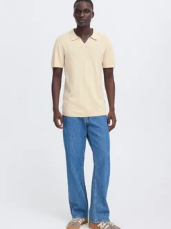 BLEND Herren Feinstrickpoloshirt - BHBray in beige