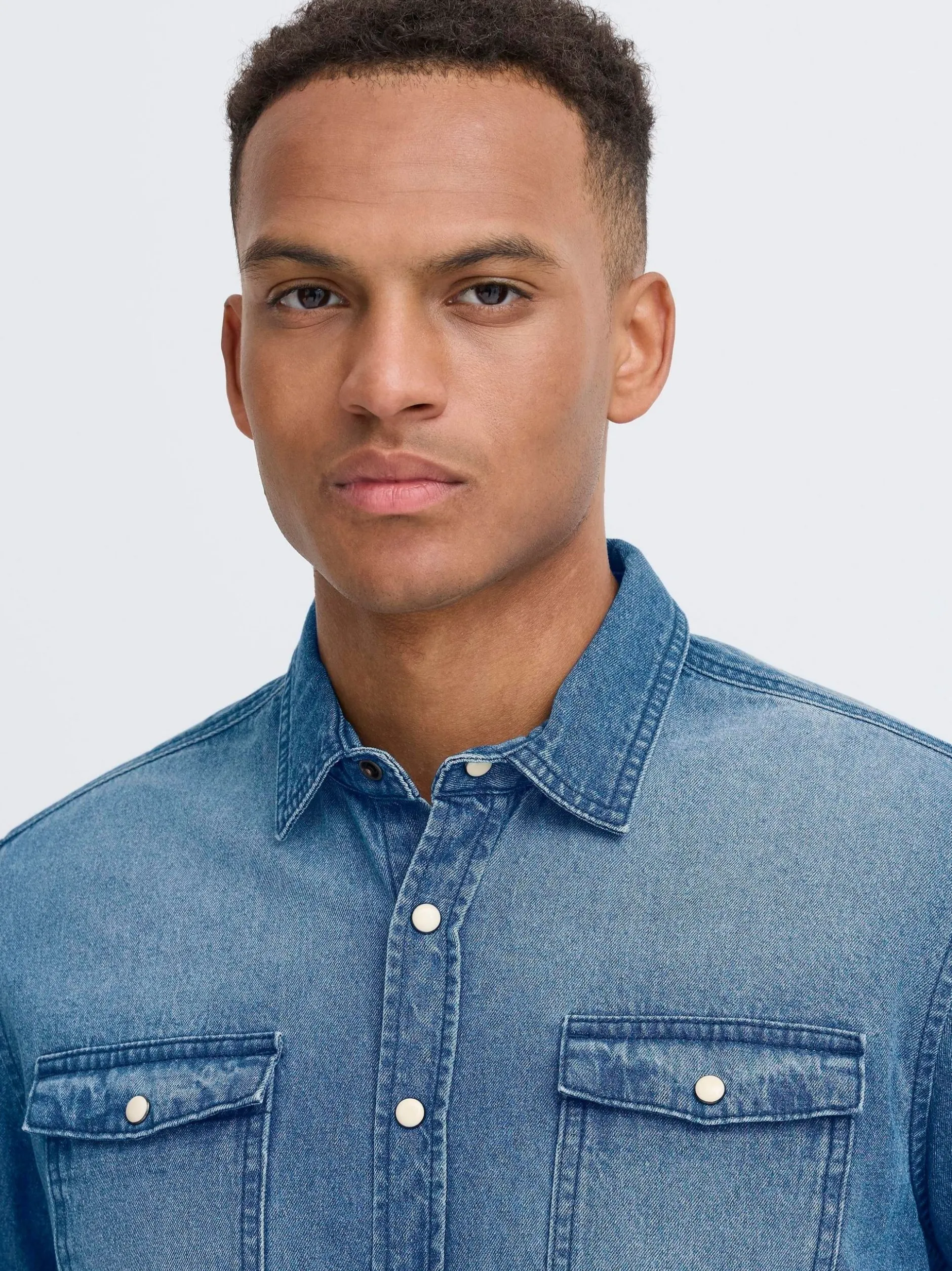 BLEND Herren Jeanshemd - BHDargo in medium stone