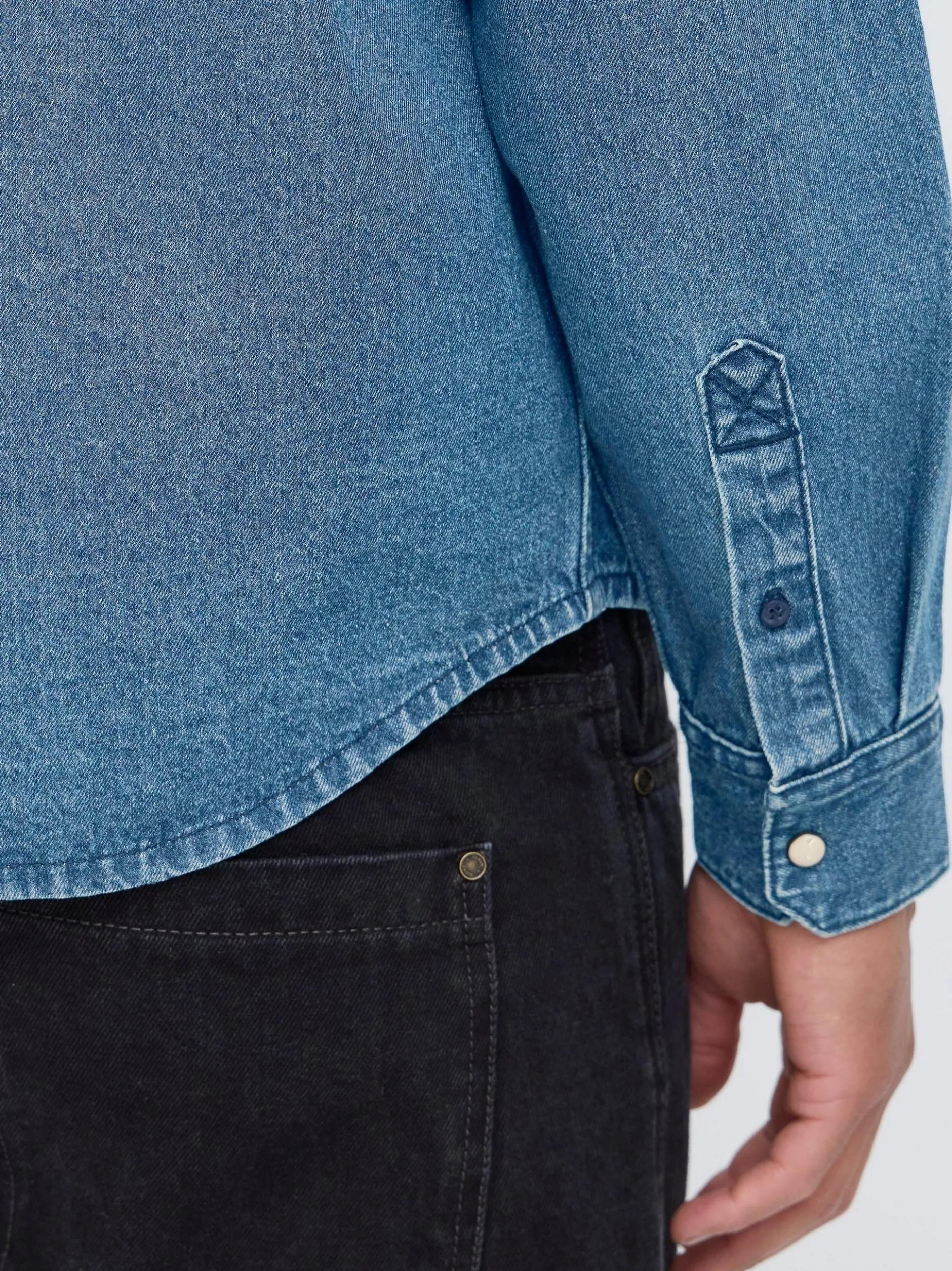 BLEND Herren Jeanshemd - BHDargo in medium stone