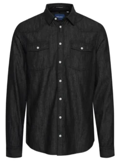 BLEND Herren Jeanshemd - BHNANTES in schwarz