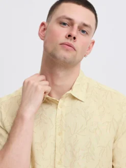 BLEND Herren Kurzarmhemd - BHace Shirt in beige