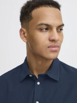 BLEND Herren Kurzarmhemd - BHAlke in blau