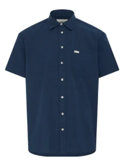 BLEND Herren Kurzarmhemd - BHAlke in blau