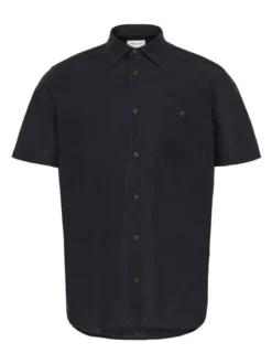 BLEND Herren Kurzarmhemd - BHBay Linen in schwarz