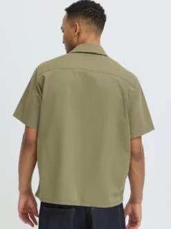 BLEND Herren Kurzarmhemd - BHMatz Overshirt in oliv
