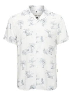BLEND Herren Kurzarmhemd - BHShirt in weiß