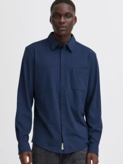 BLEND Herren Langarmhemd - BHAlo in blau