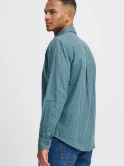 BLEND Herren Langarmhemd - BHBurley in aqua