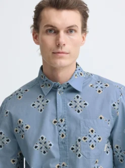 BLEND Herren Langarmhemd - BHDitlef in blau