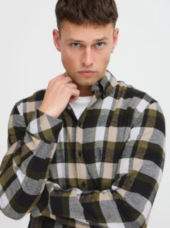 BLEND Herren Langarmhemd - BHShirt in grün