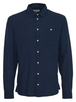 BLEND Herren Langarmhemd - BHSHIRT in blau