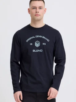 BLEND Herren Langarmshirt - BHKarson in blau