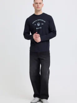 BLEND Herren Langarmshirt - BHKarson in blau
