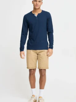 BLEND Herren Langarmshirt - BHHollie in blau