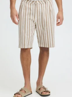 BLEND Herren Leinenhose - BHMaddox Relaxed Fit in weiß