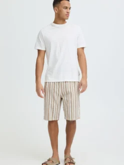 BLEND Herren Leinenhose - BHMaddox Relaxed Fit in weiß