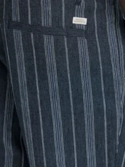 BLEND Herren Leinenhose - BHMaddox Relaxed Fit in blau