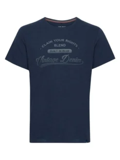 BLEND Herren Print-Shirt - BHPillo in blau