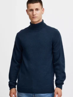 BLEND Herren Rollkragenpullover - BHPullover in blau
