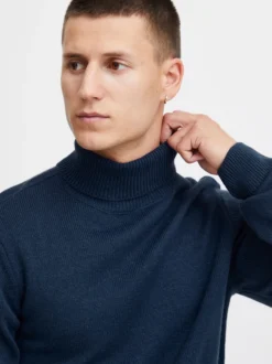BLEND Herren Rollkragenpullover - BHPullover in blau