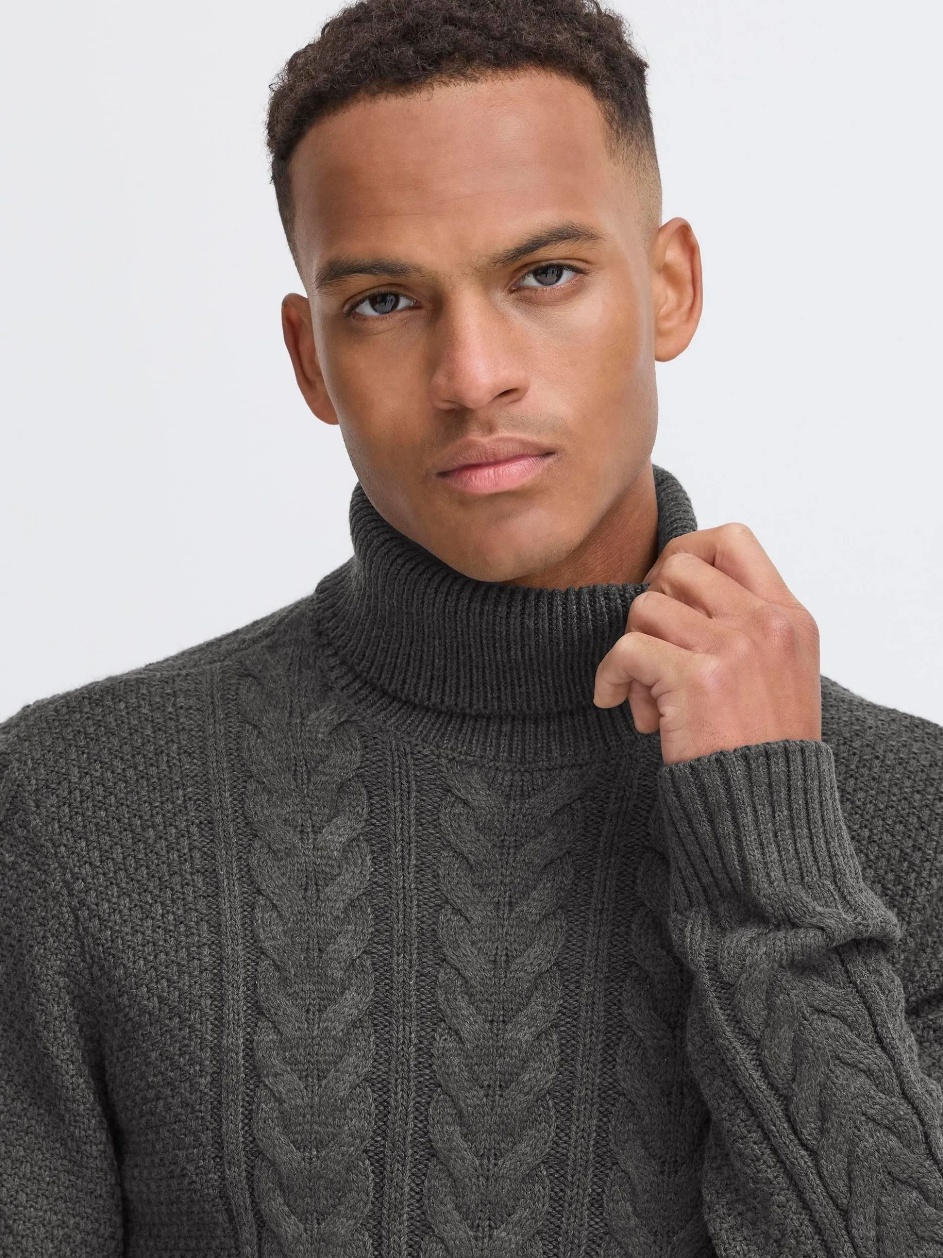 BLEND Herren Rollkragenpullover - BHBasim in anthrazit